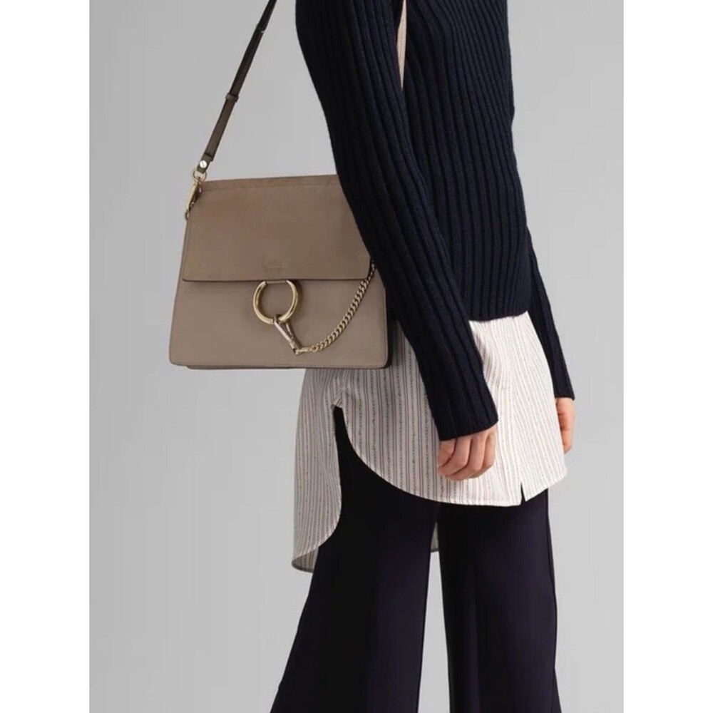 Iconic Chloé Faye Small Leather & Suede Shoulder Bag